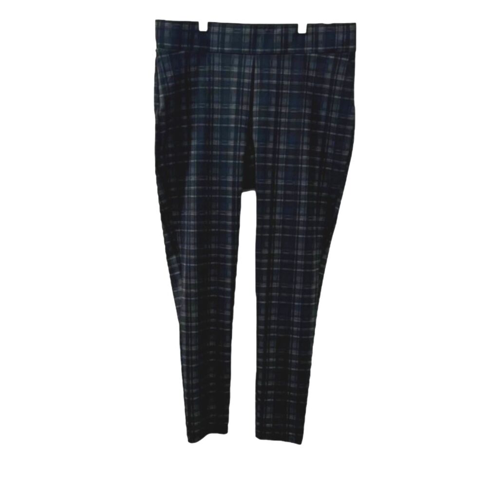 Christopher Banks Womens XL Black Plaid Signature Slimming Pull On Ankle Pants